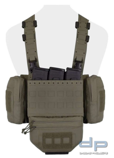 Warrior Assault - MCR MK1 Typ 1 Delta Chest Rig (Laser Cut) in Ranger Green