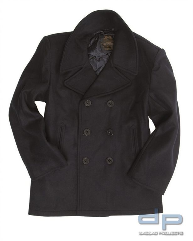 US NAVY PEA COAT TUCH DK.BLAU KN.SCHW