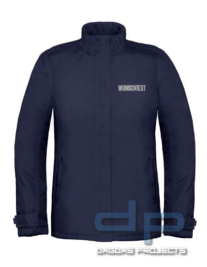 Women´s Jacket Real+ in Navy Größe: XL mit Wunschaufdruck auf Brust und Rücken