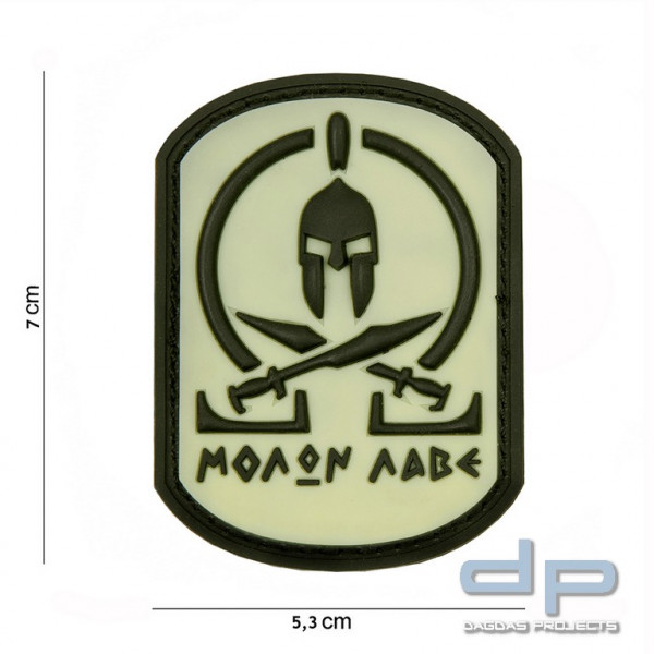 Emblem PVC Molon Labe Spartan WHITE