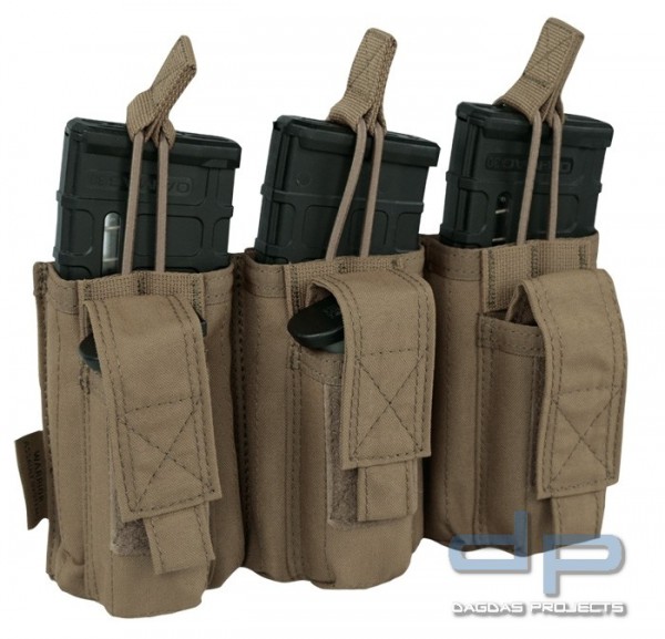 Warrior Elite Ops Triple Open M4 &amp; 9mm Mag Pouches Coyote