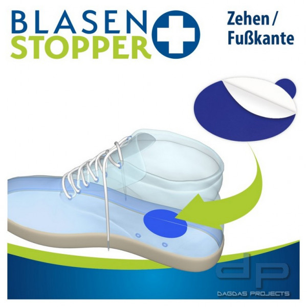 Blasenstopper für Zehen/Fußkante, 2 kleine und 4 große Ovale