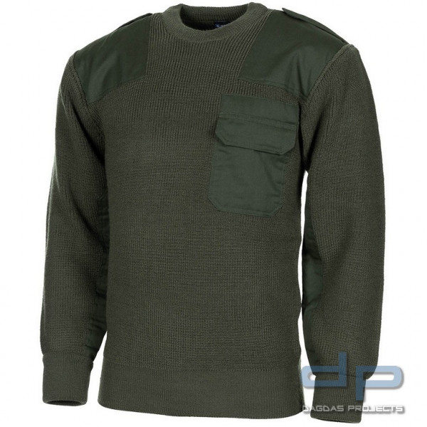 BW Pullover, mit Brusttasche, oliv