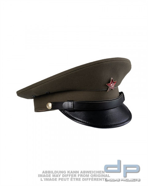 SCHIRMMÜTZE MIT ROTEM STERN OLIV NEUWERTIG VPE 2