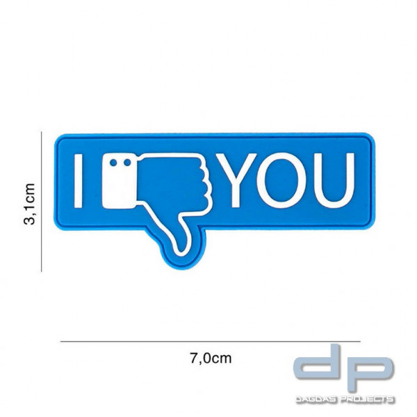 Emblem 3D PVC I don&#039;t like you blau