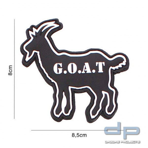 Emblem 3D PVC G.O.A.T. schwarz