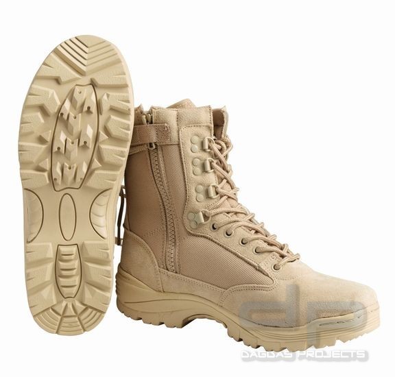 TACTICAL BOOT M.YKK ZIPPER KHAKI Größe 12