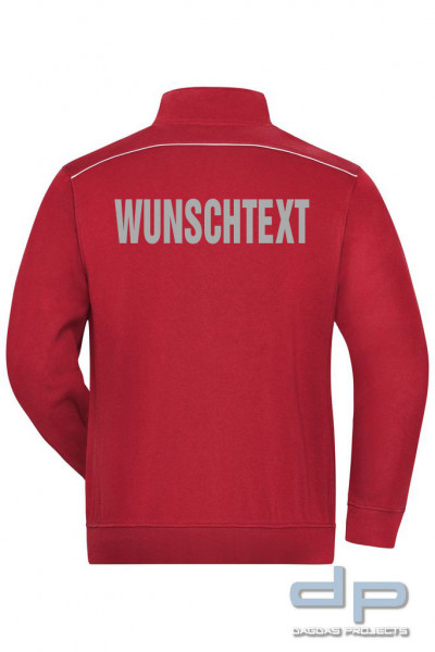 Sweat Jacke dp S-Serie mit Wunschtext in rot Größe M