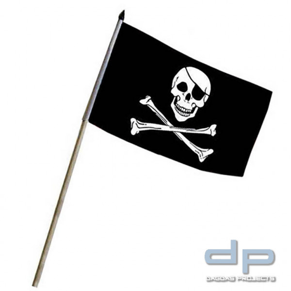 Piratenflagge mit Stab