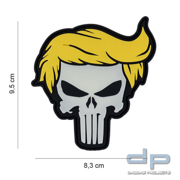Emblem 3D PVC Punish skull yellow hair glow in dark#13061