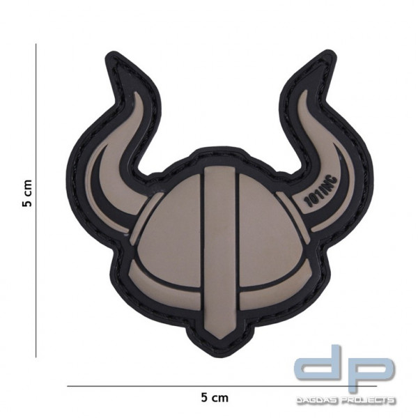 Emblem 3D PVC Viking Helm grau