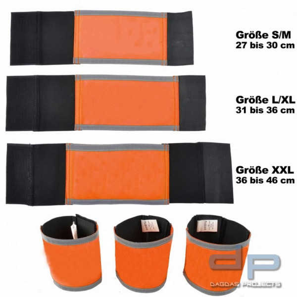 COP® Armbinde orange mit Reflexstreifen oben/unten, unbedruckt Größe: L