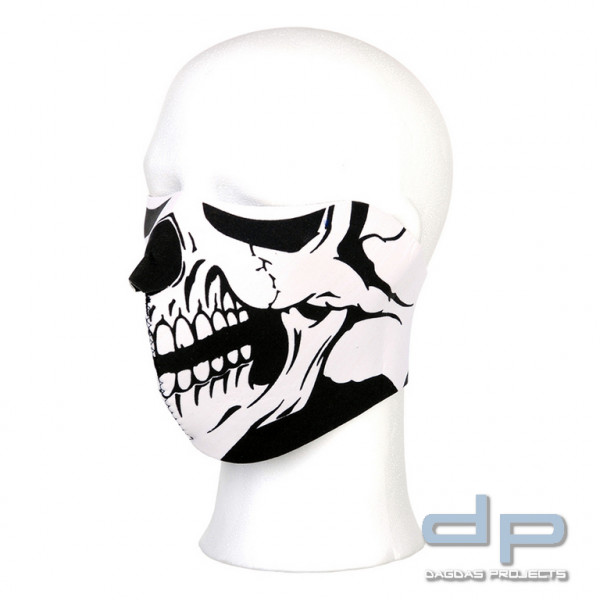 Motorrad Maske Half Face White Skull