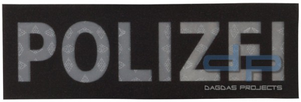 Schriftzug Polizei Schwarz Reflektierend 15 x 5 cm