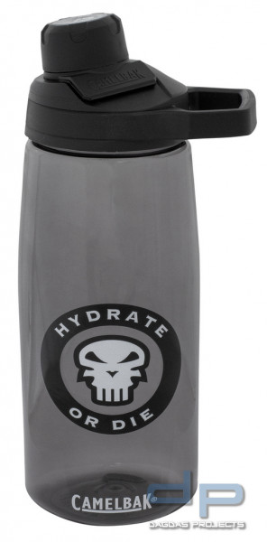 CamelBak Chute Trinkflasche 1,0L Charcoal Aufdruck "Hydrate or Die"