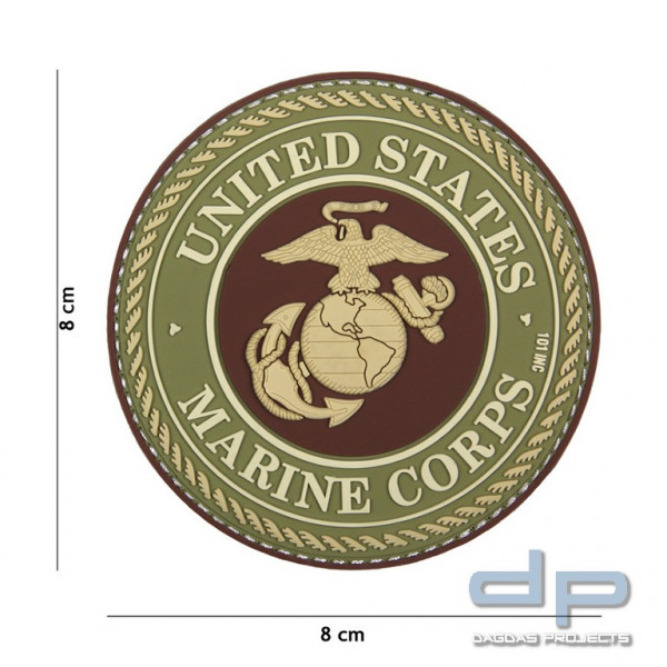 Emblem 3D PVC United States Marine Corps braun