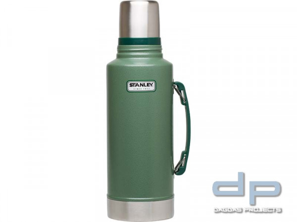 Stanley Classic Vakuum-Flasche, 1,9 Liter, 18/8 Edelstahl, Hammertone grün, Vakuum Isolation
