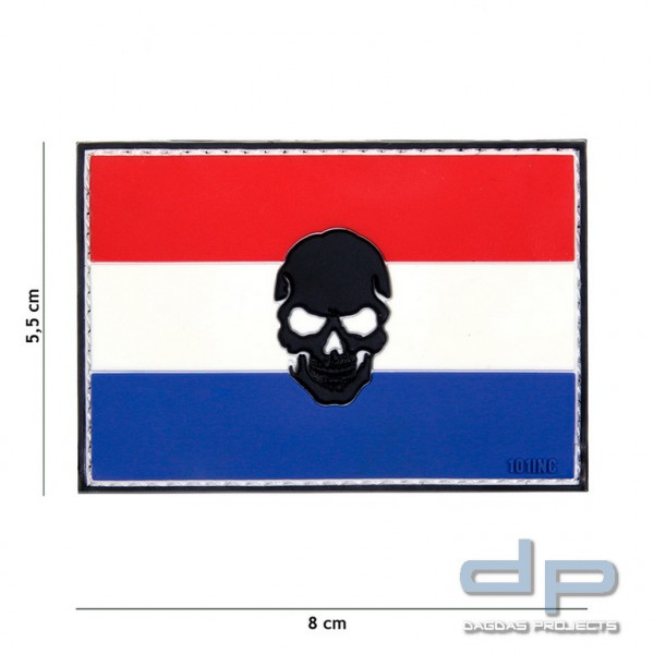 Emblem 3D PVC Flagge NL + Skull