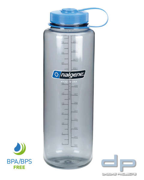 NALGENE FLASCHE WEITHALS 1.5 LITER &quot;SUSTAIN&quot; GRAU/BLAU