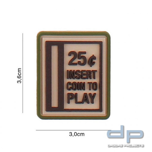 Emblem 3D PVC Insert Coin to Play beige