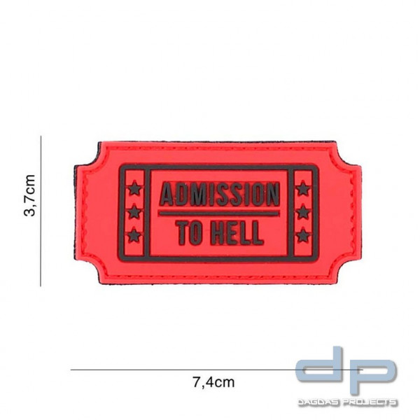 Emblem 3D PVC Admission to Hell rot