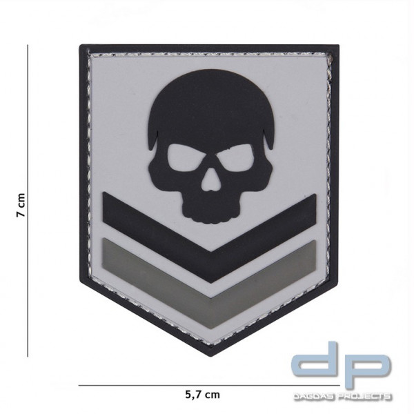Emblem 3D PVC Belgien Skull Grau