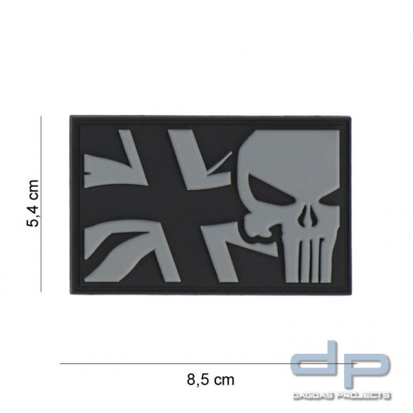Emblem 3D PVC Punisher UK flag grey