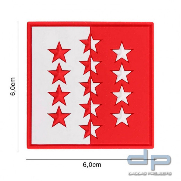 Emblem 3D PVC Schweiz Valais 13 Sterne