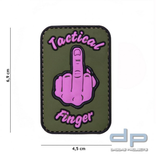 Emblem 3D PVC Tactical Finger rosa