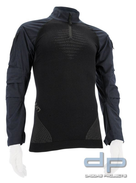 3PF Combat Shirt Level 2 UYN Softshell in Dunkelblau und Schwarz