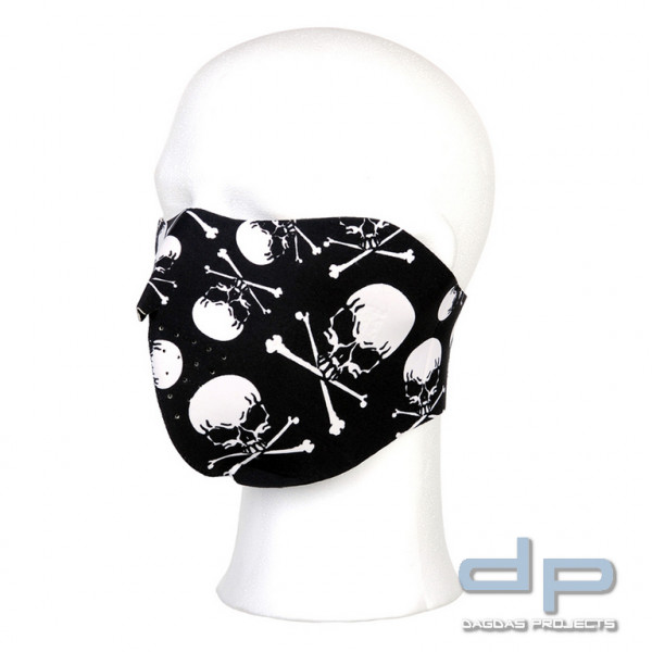 Motorrad Maske Half Face Totenkopf und Knochen