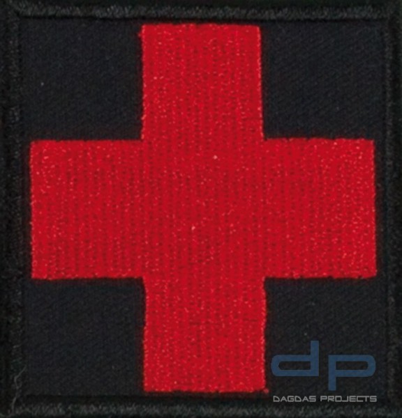 Medic Kreuz Schwarz/Rot mit Klett Groß