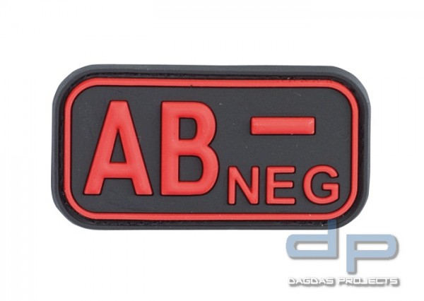 3D Blutgruppenpatch Schwarz/Rot AB neg -