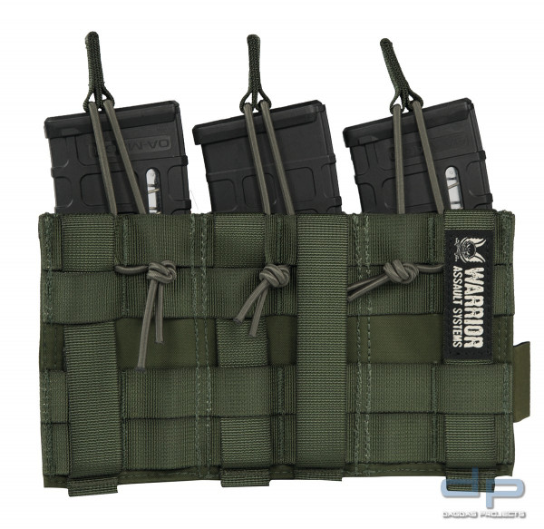 WARRIOR ELITE OPS TRIPLE OPEN M4 &amp; 9MM MAG POUCHES OLIV