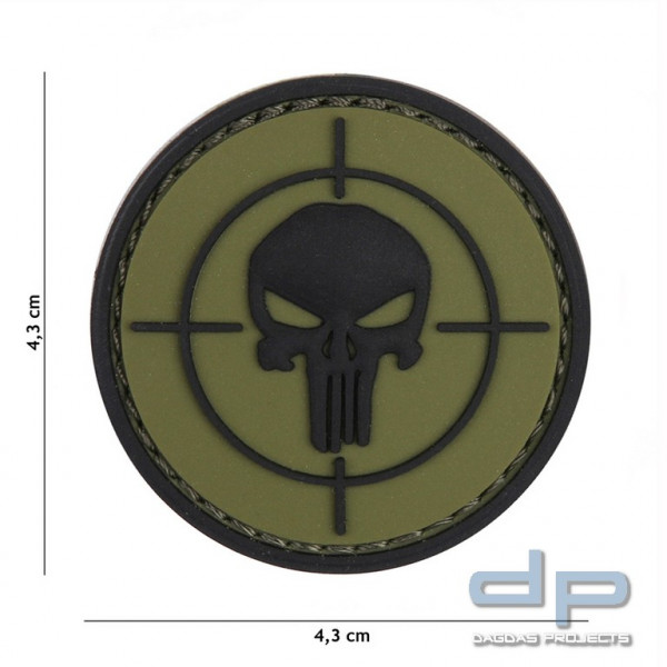 Emblem 3D PVC Punisher Visier Grün