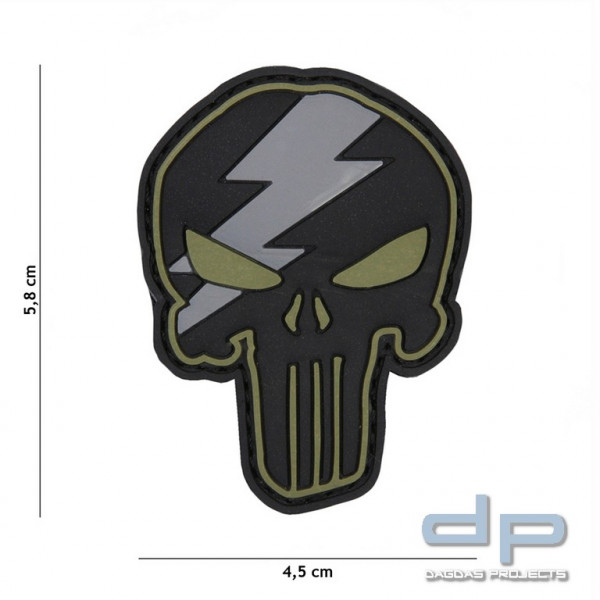 Emblem 3D PVC Punisher Thunder Grün