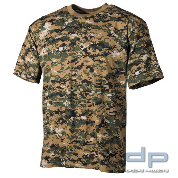 US T-Shirt, halbarm, digital woodland, 170 g/m² Größe: M