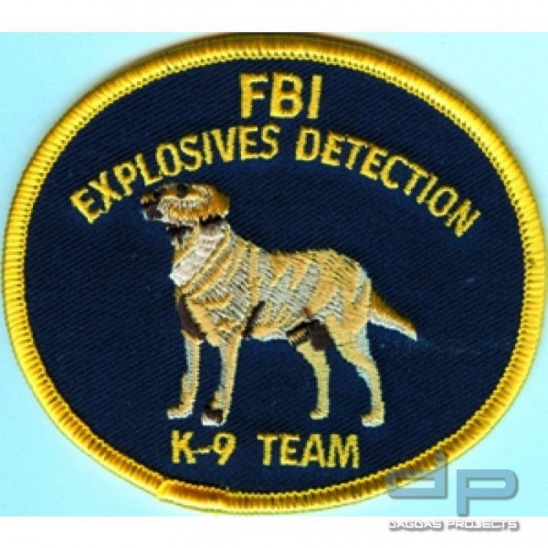 Stoffaufnäher - FBI - Explosives Detection - K-9 Team