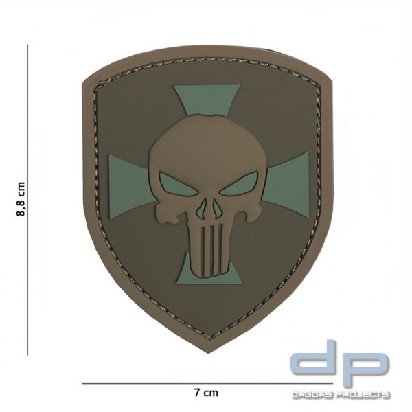 Emblem 3D PVC Schild Punisher Kreuz Coyote