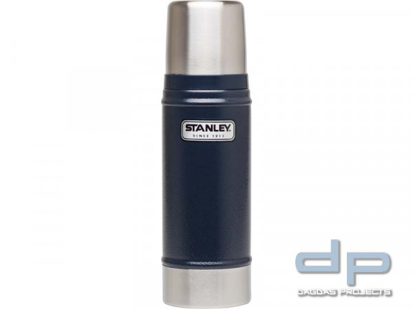 Stanley Classic Vakuum-Flasche, 0.47 Liter, 18/8 Edelstahl, navy blau, Edelstahl Trinkbecher