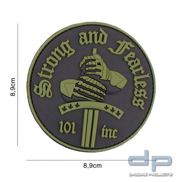 Emblem 3D PVC Strong and Fearless grün
