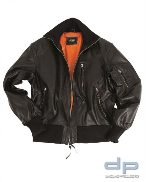 BW LEDERJACKE FLIEGER SCHWARZ